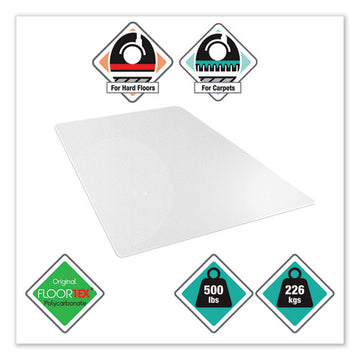 Floortex® Cleartex Megamat Heavy-duty Polycarbonate Mat For Hard Floor-all Carpet, 46 X 60, Clear freeshipping - TVN Wholesale